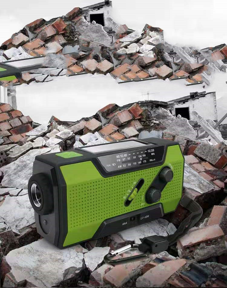 Pocket Solar Radio – Emergency Weather Radio with Flashlight & Power Bank | 3-Way Charging for Camping & Survival