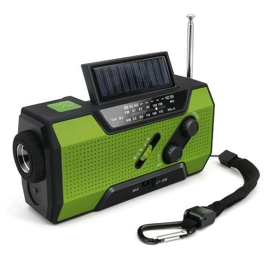 Pocket Solar Radio – Emergency Weather Radio with Flashlight & Power Bank | 3-Way Charging for Camping & Survival