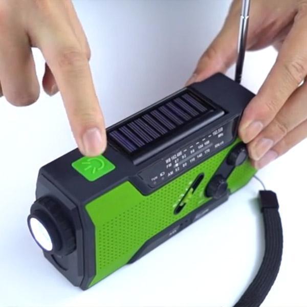 Pocket Solar Radio – Emergency Weather Radio with Flashlight & Power Bank | 3-Way Charging for Camping & Survival