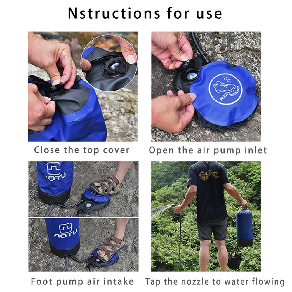 Portable Solar Shower Bag – Outdoor Camping Shower with Heating & Hanging Strap