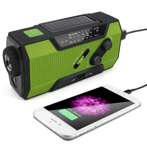 Pocket Solar Radio – Emergency Weather Radio with Flashlight & Power Bank | 3-Way Charging for Camping & Survival